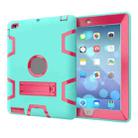 For iPad 4 / 3 / 2 / 1 Shockproof PC + Silicone Protective Case，with Holder(Green Rose) - 2