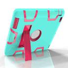 For iPad 4 / 3 / 2 / 1 Shockproof PC + Silicone Protective Case，with Holder(Green Rose) - 3