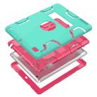 For iPad 4 / 3 / 2 / 1 Shockproof PC + Silicone Protective Case，with Holder(Green Rose) - 4
