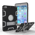 For iPad Mini 3 / 2 / 1 Shockproof PC + Silicone Protective Case，with Holder(Black Gray) - 1