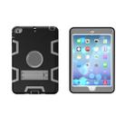 For iPad Mini 3 / 2 / 1 Shockproof PC + Silicone Protective Case，with Holder(Black Gray) - 7
