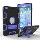 For iPad Mini 3 / 2 / 1 Shockproof PC + Silicone Protective Case，with Holder(Black Purple) - 1