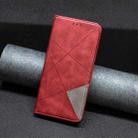 For iPhone 16 Pro Rhombus Texture Magnetic Leather Phone Case(Red) - 2