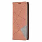 For iPhone 16 Rhombus Texture Magnetic Leather Phone Case(Brown) - 3