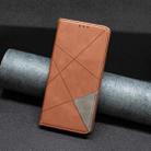 For iPhone 16 Plus Rhombus Texture Magnetic Leather Phone Case(Brown) - 2