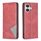 For iPhone 17 Rhombus Texture Magnetic Leather Phone Case(Red) - 1