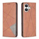 For iPhone 17 Rhombus Texture Magnetic Leather Phone Case(Brown) - 1