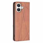 For iPhone 17 Rhombus Texture Magnetic Leather Phone Case(Brown) - 3