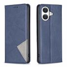 For iPhone 17 Rhombus Texture Magnetic Leather Phone Case(Blue) - 1