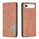 For iPhone 17 Air Rhombus Texture Magnetic Leather Phone Case(Brown) - 1