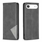 For iPhone 17 Air Rhombus Texture Magnetic Leather Phone Case(Black) - 1