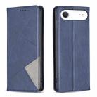 For iPhone 17 Air Rhombus Texture Magnetic Leather Phone Case(Blue) - 1