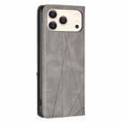 For iPhone 17 Pro Rhombus Texture Magnetic Leather Phone Case(Grey) - 3
