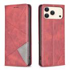For iPhone 17 Pro Max Rhombus Texture Magnetic Leather Phone Case(Red) - 1