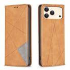 For iPhone 17 Pro Max Rhombus Texture Magnetic Leather Phone Case(Yellow) - 1