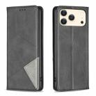 For iPhone 17 Pro Max Rhombus Texture Magnetic Leather Phone Case(Black) - 1