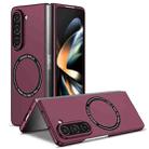 For Samsung Galaxy Z Fold5 Magsafe Magnetic Folding PC Phone Case(Wine Red) - 1