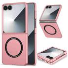 For Samsung Galaxy Z Flip7 5G Magsafe Magnetic Folding PC Phone Case(Pink) - 1