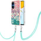 For Honor X7 Electroplating IMD TPU Phone Case with Lanyard(Colorful Scales) - 1