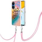 For Honor X7 Electroplating IMD TPU Phone Case with Lanyard(Dream Butterfly) - 1