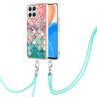 For Honor X8 4G Electroplating IMD TPU Phone Case with Lanyard(Colorful Scales) - 1