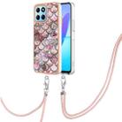 For Honor X8 5G / X6 4G Electroplating IMD TPU Phone Case with Lanyard(Pink Scales) - 1
