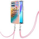 For Honor X8 5G / X6 4G Electroplating IMD TPU Phone Case with Lanyard(Dream Butterfly) - 1