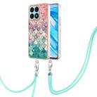 For Honor X8a Electroplating IMD TPU Phone Case with Lanyard(Colorful Scales) - 1