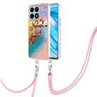 For Honor X8a Electroplating IMD TPU Phone Case with Lanyard(Dream Butterfly) - 1