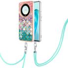 For Honor X9a/Magic5 Lite Electroplating IMD TPU Phone Case with Lanyard(Colorful Scales) - 1