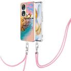 For Honor 90 5G Electroplating IMD TPU Phone Case with Lanyard(Dream Butterfly) - 1