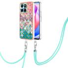 For Honor X6a Electroplating IMD TPU Phone Case with Lanyard(Colorful Scales) - 1