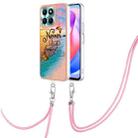 For Honor X6a Electroplating IMD TPU Phone Case with Lanyard(Dream Butterfly) - 1