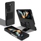 For Samsung Galaxy Z Fold5 Three-dimensional Folding Holder PC Phone Case(Black) - 1