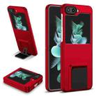 For Samsung Galaxy Z Flip5 5G Three-dimensional Folding Holder PC Phone Case(Red) - 1