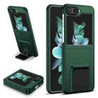 For Samsung Galaxy Z Flip5 5G Three-dimensional Folding Holder PC Phone Case(Green) - 1