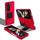 For Samsung Galaxy Z Fold6 5G Three-dimensional Folding Holder PC Phone Case(Red) - 1