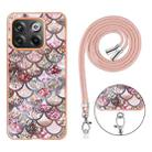 For OnePlus 10T 5G/Ace Pro Electroplating IMD TPU Phone Case with Lanyard(Pink Scales) - 2