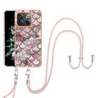 For OnePlus 10T 5G/Ace Pro Electroplating IMD TPU Phone Case with Lanyard(Pink Scales) - 3