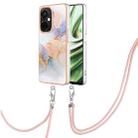 For OnePlus Nord CE 3 5G/Nord CE 3 Lite Electroplating IMD TPU Phone Case with Lanyard(White Marble) - 1