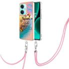 For OnePlus Nord CE3 Electroplating IMD TPU Phone Case with Lanyard(Dream Butterfly) - 1