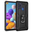 For Samsung Galaxy A21s Shockproof TPU + PC Protective Case with 360 Degree Rotating Holder(Black) - 1
