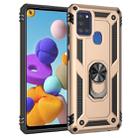 For Samsung Galaxy A21s Shockproof TPU + PC Protective Case with 360 Degree Rotating Holder(Gold) - 1