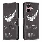 For iPhone 16 Colored Drawing Pattern Leather Phone Case(Smirk) - 1