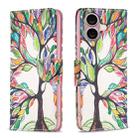 For iPhone 16 Plus Colored Drawing Pattern Leather Phone Case(Tree Life) - 1