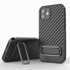 For iPhone 12 Wavy Textured Phone Case(Black) - 1