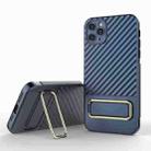 For iPhone 11 Pro Max Wavy Textured Phone Case(Blue) - 1