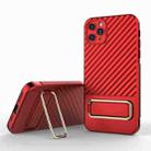 For iPhone 11 Pro Max Wavy Textured Phone Case(Red) - 1