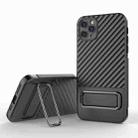 For iPhone 11 Pro Max Wavy Textured Phone Case(Black) - 1