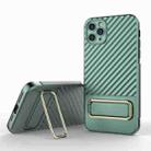 For iPhone 11 Pro Wavy Textured Phone Case(Green) - 1